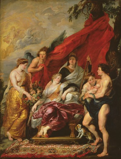 El Nacimiento de Luis XIII (1601-43) en Fontainebleau, 27 de septiembre de 1601, del Ciclo de los Medici, 1621-25 de Peter Paul Rubens